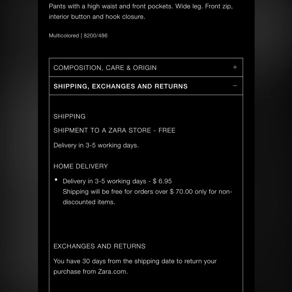 Zara tie dye satin effect wide leg pants - Picture 6 of 16